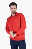 İki İplik Polo Yaka Cepli Sweatshirt thumbnail 5