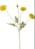 Yapay Çiçek Gelincik Çiçeği Sarı Renk 3 Çiçek 1 Tomurcuk 59Cm thumbnail 1