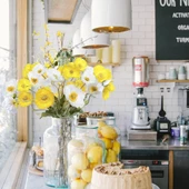 Yapay Çiçek Gelincik Çiçeği Sarı Renk 3 Çiçek 1 Tomurcuk 59Cm thumbnail 8