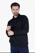 İki İplik Polo Yaka Cepli Sweatshirt thumbnail 8