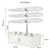 HyMark Hidroponik Topraksız 12 Bölmeli Bitki Yetiştirme Kiti 3 Mod 139 LED Tam Spekturumlu Bahçe Kiti thumbnail 5