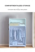 İronika Kalın Metal Borulu İskeletli Bez Gardrop Portatif Demonte Elbise Dolabı Bez Dolap Bordo - 3