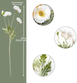 Yapay Çiçek Gelincik Çiçeği Beyaz Renk 3 Çiçek 1 Tomurcuk 59Cm thumbnail 3