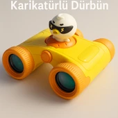 Yeni Nesil 8x25 Yüksek Çözünürlüklü Optik Lens Karikatür Karakter  Çocuklar teleskop Dürbün Sarı - 1