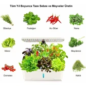 HyMark Hidroponik Topraksız 12 Bölmeli Bitki Yetiştirme Kiti 3 Mod 139 LED Tam Spekturumlu Bahçe Kiti thumbnail 3