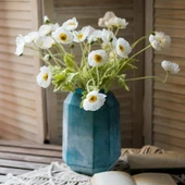 Yapay Çiçek Gelincik Çiçeği Beyaz Renk 3 Çiçek 1 Tomurcuk 59Cm thumbnail 4