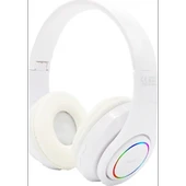 Abk-03 Rgb Işıklı Baş Üstü Bluetooth Kulaklık beyaz thumbnail 3