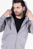 Diagonel Kapüşonlu Fermuarlı Sweatshirt - 9