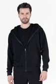 Diagonel Kapüşonlu Fermuarlı Sweatshirt - 5