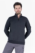 2 İplik Dik Yakalı Fermuarlı Sweatshirt - 5