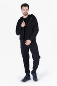Diagonel Kapüşonlu Fermuarlı Sweatshirt - 1