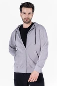 Diagonel Kapüşonlu Fermuarlı Sweatshirt - 7