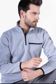 3 İplik Dik Yakalı Fermuarlı Sweatshirt thumbnail 6