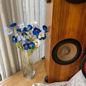 Yapay Çiçek Gelincik Çiçeği Mavi Koyu Renk 3 Çiçek 1 Tomurcuk 59Cm thumbnail 5