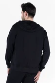 Diagonel Kapüşonlu Fermuarlı Sweatshirt - 3
