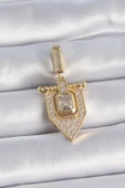 Pirinç Gold Renk Baget Zirkon Taşlı Ajda Charm - 1