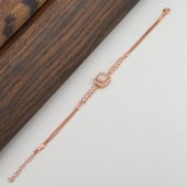 Baget Taşlı Rose Kaplamalı 925 Ayar Gümüş Kadın Bileklik thumbnail 2