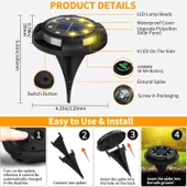 4'lü Solar Panelli Kazıklı Zemin Solar Ledi 8+4 Led Gün Işığı - 5