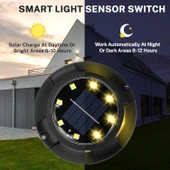 4'lü Solar Panelli Kazıklı Zemin Solar Ledi 8+4 Led Gün Işığı - 3