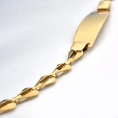 14 Ayar Altın Kaplama Kişiselleştirilmiş İsim Bebek ve Çocuk Gümüş Bilellik Künye - BPC00103 thumbnail 2