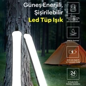 ZMR ZMR-385 Katlanır Şişirilebilir Beyaz Ledli Aydınlatma Tüpü USB Ve Güneş Enerjisi Şarjlı Armatür thumbnail 4