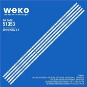 Wkset-6353 36401X5 36402X5 Lb-Gm3030-Gj0d22555x10an22-L/R-1-H 107,8 Cm Birleştirilmiş Led Kodu 5 Adet Led Bar thumbnail 1