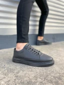 JY0535 Prime Bağcıklı Cilt Erkek Günlük Sneaker Ayakkabı CST - Siyah - 1