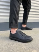 JY165 Elite Bağcıklı Cilt Erkek Günlük Sneaker Ayakkabı CST - Siyah - 1