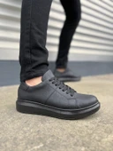 JY151 Boost Bağcıklı Cilt Erkek Günlük Sneaker Ayakkabı CST - Siyah - 1