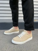 JY165 Elite Bağcıklı Süet Erkek Günlük Sneaker Ayakkabı SBT - Krem - 2