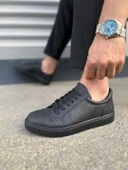 JY165 Elite Bağcıklı Cilt Erkek Günlük Sneaker Ayakkabı CST - Siyah - 3
