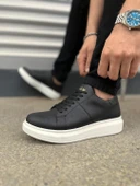 JY151 Boost Bağcıklı Cilt Erkek Günlük Sneaker Ayakkabı CBT - Siyah - 3