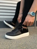 JY155 Warrior Bağcıklı ve Fermuarlı Cilt Süet Erkek Günlük Sneaker Ayakkabı CSBT - Siyah - 3