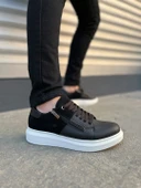 JY155 Warrior Bağcıklı ve Fermuarlı Cilt Süet Erkek Günlük Sneaker Ayakkabı CSBT - Siyah - 1