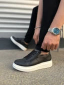 JY155 Warrior Bağcıklı ve Fermuarlı Cilt Erkek Günlük Sneaker Ayakkabı CBT - Siyah - 3
