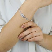 Baget Taşlı Kadın Gümüş Bileklik thumbnail 3