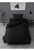 Gasel Home Ranforce Tek Kişilik Lastikli Çarşaflı Nevresim Takımı Simple Siyah thumbnail 2