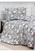 Gasel Home Unicorn Pamuklu Kız Çocuk Lastikli Çarşaflı (FİTTED) Tek Kişilik Nevresim Takımı thumbnail 1