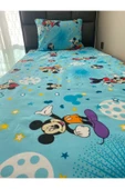 NEVRESİMDESİNG Tek Kişilik mickey mause Desenli Lastikli Çarşaf Takımı 100x200 thumbnail 2