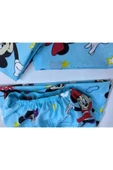 Pınar Home Mavi Dokuma Mickey Mouse Ara Boy Lastikli Çarşaf 120x200 cm 1 Adet Kapaklı Yastık Kılıfı - 2