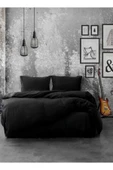 Gasel Home Ranforce Çift Kişilik Lastikli Çarşaflı Nevresim Takımı Simple Siyah - 2