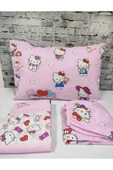 Gasel Home Hello Kitty Pamuklu Kumaş Nevresim Takımı ( Çarşafı Lastikli ) - 2