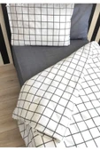 Gasel Home Çarşafı Lastikli Pamuklu Tek Kişilik Nevresim Takımı Kareli thumbnail 1