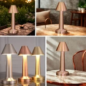 Çatı Model Bronz Renk Şarjlı Dokunmatik 3 Renkli LED Masa Lambası thumbnail 3