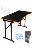 XMAX / JetKur Siyah MDF Bilgisayar Oyuncu Masası 120x60cm Sallanmaz Metal Ayaklı - Pratik Kurulum thumbnail 3