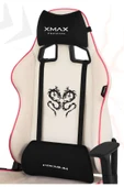 XMAX / Rio Plus Balerion Terletmez Kadife Kumaş Beyaz Gaming Oyuncu Koltuğu / 120 Kg Taşır thumbnail 1