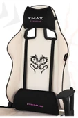 XMAX / Rio Plus Balerion Terletmez Kadife Kumaş Beyaz Gaming Oyuncu Koltuğu / 120 Kg Taşır thumbnail 1