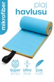 Unisex Mikrofiber Plaj Havlusu 80x130 cm Yumuşak Dokulu Deniz Banyo Sporcu Havlusu Large Boy Turkuaz thumbnail 5