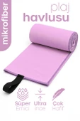 Unisex Mikrofiber Plaj Havlusu 80x130 cm Yumuşak Dokulu Deniz Banyo Sporcu Havlusu Large Boy Mor thumbnail 5