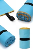 Unisex Mikrofiber Plaj Havlusu 80x130 cm Yumuşak Dokulu Deniz Banyo Sporcu Havlusu Large Boy Turkuaz thumbnail 7